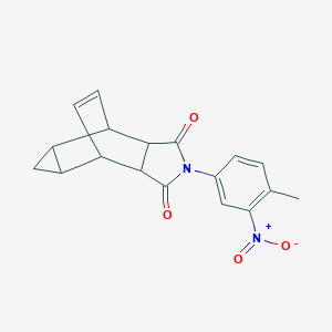 molecular formula C18H16N2O4 B422864 2-(4-methyl-3-nitrophenyl)hexahydro-4,6-ethenocyclopropa[f]isoindole-1,3(2H,3aH)-dione 