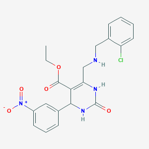 ethyl 6-{[(2-chlorobenzyl)amino]methyl}-4-(3-nitrophenyl)-2-oxo-1,2,3,4-tetrahydro-5-pyrimidinecarboxylate