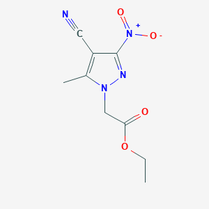 molecular formula C9H10N4O4 B4228654 ethyl (4-cyano-5-methyl-3-nitro-1H-pyrazol-1-yl)acetate 