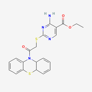 ethyl 4-amino-2-{[2-(4a,10a-dihydro-10H-phenothiazin-10-yl)-2-oxoethyl]thio}-5-pyrimidinecarboxylate