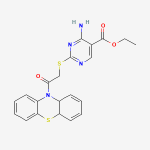 molecular formula C21H20N4O3S2 B4228656 ethyl 4-amino-2-{[2-(4a,10a-dihydro-10H-phenothiazin-10-yl)-2-oxoethyl]thio}-5-pyrimidinecarboxylate 