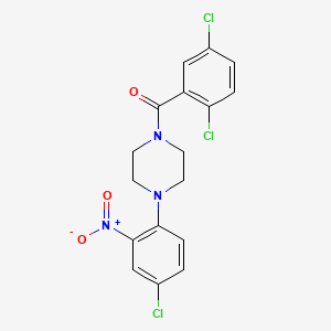 molecular formula C17H14Cl3N3O3 B4228658 1-(4-chloro-2-nitrophenyl)-4-(2,5-dichlorobenzoyl)piperazine 