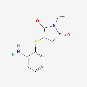 molecular formula C12H14N2O2S B4228668 3-[(2-aminophenyl)thio]-1-ethyl-2,5-pyrrolidinedione 