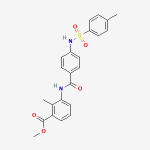 molecular formula C23H22N2O5S B4228675 methyl 2-methyl-3-[(4-{[(4-methylphenyl)sulfonyl]amino}benzoyl)amino]benzoate 
