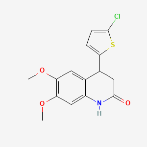 molecular formula C15H14ClNO3S B4228689 4-(5-chloro-2-thienyl)-6,7-dimethoxy-3,4-dihydro-2(1H)-quinolinone 