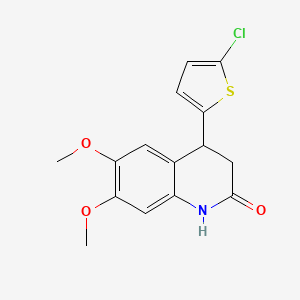 molecular formula C15H14ClNO3S B4228689 4-(5-chlorothiophen-2-yl)-6,7-dimethoxy-3,4-dihydroquinolin-2(1H)-one 