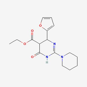 ethyl 6-(2-furyl)-4-oxo-2-(1-piperidinyl)-1,4,5,6-tetrahydro-5-pyrimidinecarboxylate