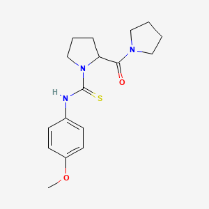 molecular formula C17H23N3O2S B4228697 N-(4-methoxyphenyl)-2-(1-pyrrolidinylcarbonyl)-1-pyrrolidinecarbothioamide 