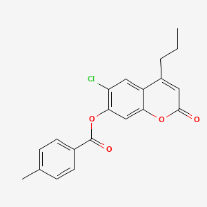 molecular formula C20H17ClO4 B4228699 6-chloro-2-oxo-4-propyl-2H-chromen-7-yl 4-methylbenzoate 