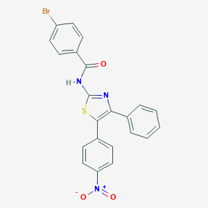 molecular formula C22H14BrN3O3S B422870 4-bromo-N-(5-{4-nitrophenyl}-4-phenyl-1,3-thiazol-2-yl)benzamide 