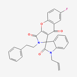 1'-allyl-7-fluoro-2-(2-phenylethyl)-2H-spiro[chromeno[2,3-c]pyrrole-1,3'-indole]-2',3,9(1'H)-trione