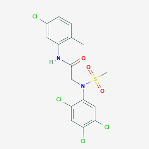 molecular formula C16H14Cl4N2O3S B4228717 N~1~-(5-chloro-2-methylphenyl)-N~2~-(methylsulfonyl)-N~2~-(2,4,5-trichlorophenyl)glycinamide 