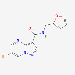 molecular formula C12H9BrN4O2 B4228732 6-bromo-N-(2-furylmethyl)pyrazolo[1,5-a]pyrimidine-3-carboxamide 