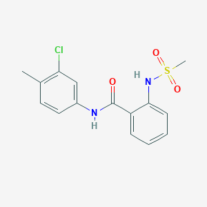 molecular formula C15H15ClN2O3S B4228735 N-(3-chloro-4-methylphenyl)-2-[(methylsulfonyl)amino]benzamide 