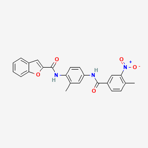 molecular formula C24H19N3O5 B4228743 N-{2-methyl-4-[(4-methyl-3-nitrobenzoyl)amino]phenyl}-1-benzofuran-2-carboxamide 