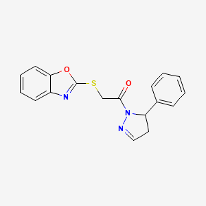 2-{[2-oxo-2-(5-phenyl-4,5-dihydro-1H-pyrazol-1-yl)ethyl]thio}-1,3-benzoxazole