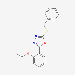 molecular formula C17H16N2O2S B4228773 2-(benzylthio)-5-(2-ethoxyphenyl)-1,3,4-oxadiazole 