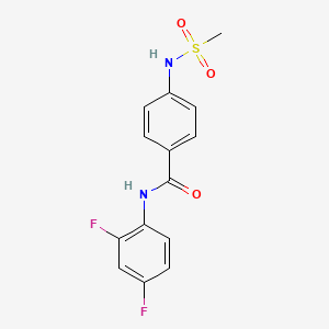 molecular formula C14H12F2N2O3S B4228777 N-(2,4-difluorophenyl)-4-[(methylsulfonyl)amino]benzamide 