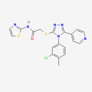 molecular formula C19H15ClN6OS2 B4228800 2-{[4-(3-chloro-4-methylphenyl)-5-(4-pyridinyl)-4H-1,2,4-triazol-3-yl]thio}-N-1,3-thiazol-2-ylacetamide 