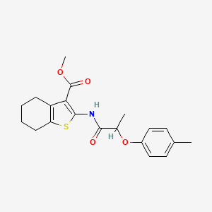 molecular formula C20H23NO4S B4228803 methyl 2-{[2-(4-methylphenoxy)propanoyl]amino}-4,5,6,7-tetrahydro-1-benzothiophene-3-carboxylate 