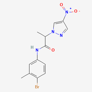 molecular formula C13H13BrN4O3 B4228809 N-(4-bromo-3-methylphenyl)-2-(4-nitro-1H-pyrazol-1-yl)propanamide 
