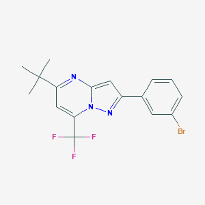 molecular formula C17H15BrF3N3 B422887 2-(3-Bromophenyl)-5-tert-butyl-7-(trifluoromethyl)pyrazolo[1,5-a]pyrimidine 