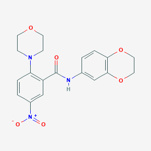 molecular formula C19H19N3O6 B4228874 N-(2,3-dihydro-1,4-benzodioxin-6-yl)-2-(4-morpholinyl)-5-nitrobenzamide 
