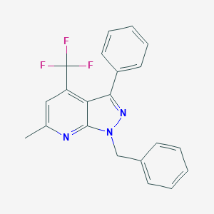 molecular formula C21H16F3N3 B422888 1-benzyl-6-methyl-3-phenyl-4-(trifluoromethyl)-1H-pyrazolo[3,4-b]pyridine 