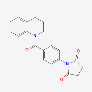 molecular formula C20H18N2O3 B4228886 1-[4-(3,4-dihydro-1(2H)-quinolinylcarbonyl)phenyl]-2,5-pyrrolidinedione 