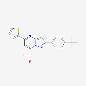 molecular formula C21H18F3N3S B422890 2-(4-Tert-butylphenyl)-5-(2-thienyl)-7-(trifluoromethyl)pyrazolo[1,5-a]pyrimidine 