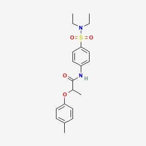 molecular formula C20H26N2O4S B4228901 N-{4-[(diethylamino)sulfonyl]phenyl}-2-(4-methylphenoxy)propanamide 