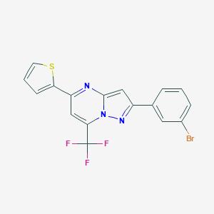 molecular formula C17H9BrF3N3S B422891 2-(3-Bromophenyl)-5-thien-2-yl-7-(trifluoromethyl)pyrazolo[1,5-a]pyrimidine 