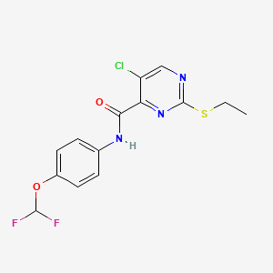 molecular formula C14H12ClF2N3O2S B4228920 5-chloro-N-[4-(difluoromethoxy)phenyl]-2-(ethylthio)-4-pyrimidinecarboxamide 