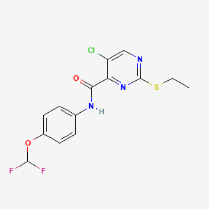 molecular formula C14H12ClF2N3O2S B4228920 5-chloro-N-[4-(difluoromethoxy)phenyl]-2-(ethylsulfanyl)pyrimidine-4-carboxamide 