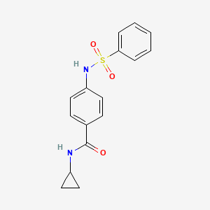 molecular formula C16H16N2O3S B4228927 N-cyclopropyl-4-[(phenylsulfonyl)amino]benzamide 