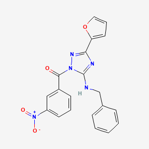 molecular formula C20H15N5O4 B4228932 N-benzyl-3-(2-furyl)-1-(3-nitrobenzoyl)-1H-1,2,4-triazol-5-amine 