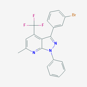 molecular formula C20H13BrF3N3 B422894 3-(3-bromophenyl)-6-methyl-1-phenyl-4-(trifluoromethyl)-1H-pyrazolo[3,4-b]pyridine 