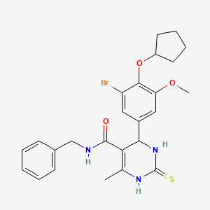 N-benzyl-4-[3-bromo-4-(cyclopentyloxy)-5-methoxyphenyl]-6-methyl-2-thioxo-1,2,3,4-tetrahydro-5-pyrimidinecarboxamide