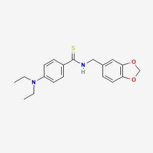 molecular formula C19H22N2O2S B4228945 N-(1,3-benzodioxol-5-ylmethyl)-4-(diethylamino)benzenecarbothioamide 