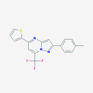 molecular formula C18H12F3N3S B422895 2-(4-Methylphenyl)-5-thien-2-yl-7-(trifluoromethyl)pyrazolo[1,5-a]pyrimidine 