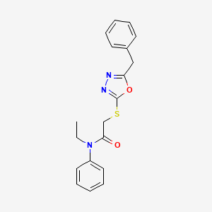 2-[(5-benzyl-1,3,4-oxadiazol-2-yl)thio]-N-ethyl-N-phenylacetamide