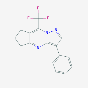 molecular formula C17H14F3N3 B422896 2-methyl-3-phenyl-8-(trifluoromethyl)-6,7-dihydro-5H-cyclopenta[d]pyrazolo[1,5-a]pyrimidine 
