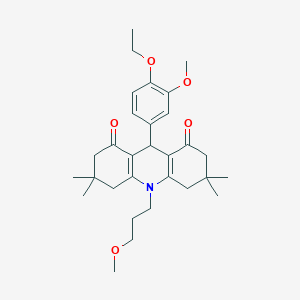 molecular formula C30H41NO5 B422898 9-(4-ethoxy-3-methoxyphenyl)-10-(3-methoxypropyl)-3,3,6,6-tetramethyl-3,4,6,7,9,10-hexahydro-1,8(2H,5H)-acridinedione 