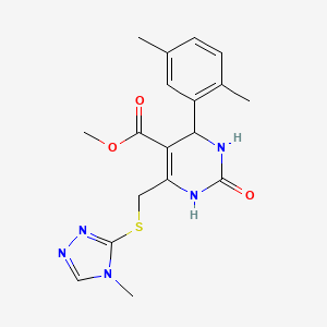 molecular formula C18H21N5O3S B4228984 methyl 4-(2,5-dimethylphenyl)-6-{[(4-methyl-4H-1,2,4-triazol-3-yl)thio]methyl}-2-oxo-1,2,3,4-tetrahydro-5-pyrimidinecarboxylate 