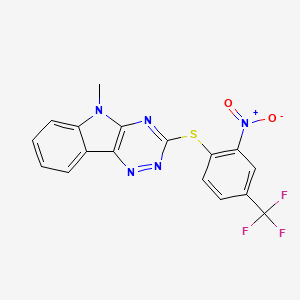 molecular formula C17H10F3N5O2S B4228995 5-methyl-3-{[2-nitro-4-(trifluoromethyl)phenyl]thio}-5H-[1,2,4]triazino[5,6-b]indole 