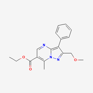 molecular formula C18H19N3O3 B4229018 ethyl 2-(methoxymethyl)-7-methyl-3-phenylpyrazolo[1,5-a]pyrimidine-6-carboxylate 