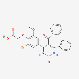 molecular formula C27H23BrN2O6 B4229036 [4-(5-benzoyl-2-oxo-6-phenyl-1,2,3,4-tetrahydro-4-pyrimidinyl)-2-bromo-6-ethoxyphenoxy]acetic acid 