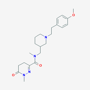 molecular formula C22H32N4O3 B4229053 N-({1-[2-(4-methoxyphenyl)ethyl]-3-piperidinyl}methyl)-N,1-dimethyl-6-oxo-1,4,5,6-tetrahydro-3-pyridazinecarboxamide 