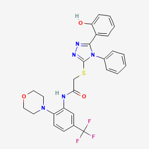 molecular formula C27H24F3N5O3S B4229058 2-{[5-(2-hydroxyphenyl)-4-phenyl-4H-1,2,4-triazol-3-yl]thio}-N-[2-(4-morpholinyl)-5-(trifluoromethyl)phenyl]acetamide 