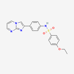 molecular formula C20H18N4O3S B4229072 4-ethoxy-N-(4-imidazo[1,2-a]pyrimidin-2-ylphenyl)benzenesulfonamide 